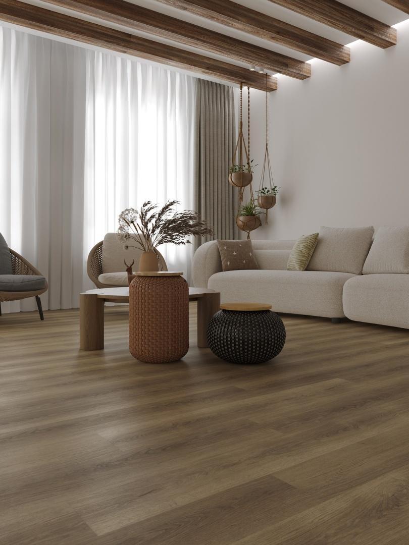 Кварцвиниловая плитка Alpine Floor клеевая Ultra Дуб Дриада ЕСО 5-44 1219,2×184,15×2 фото в интерьере